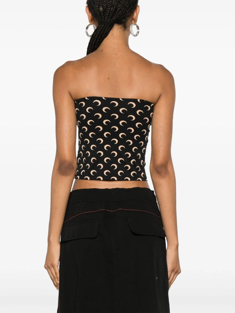 Moon printed second skin tube top