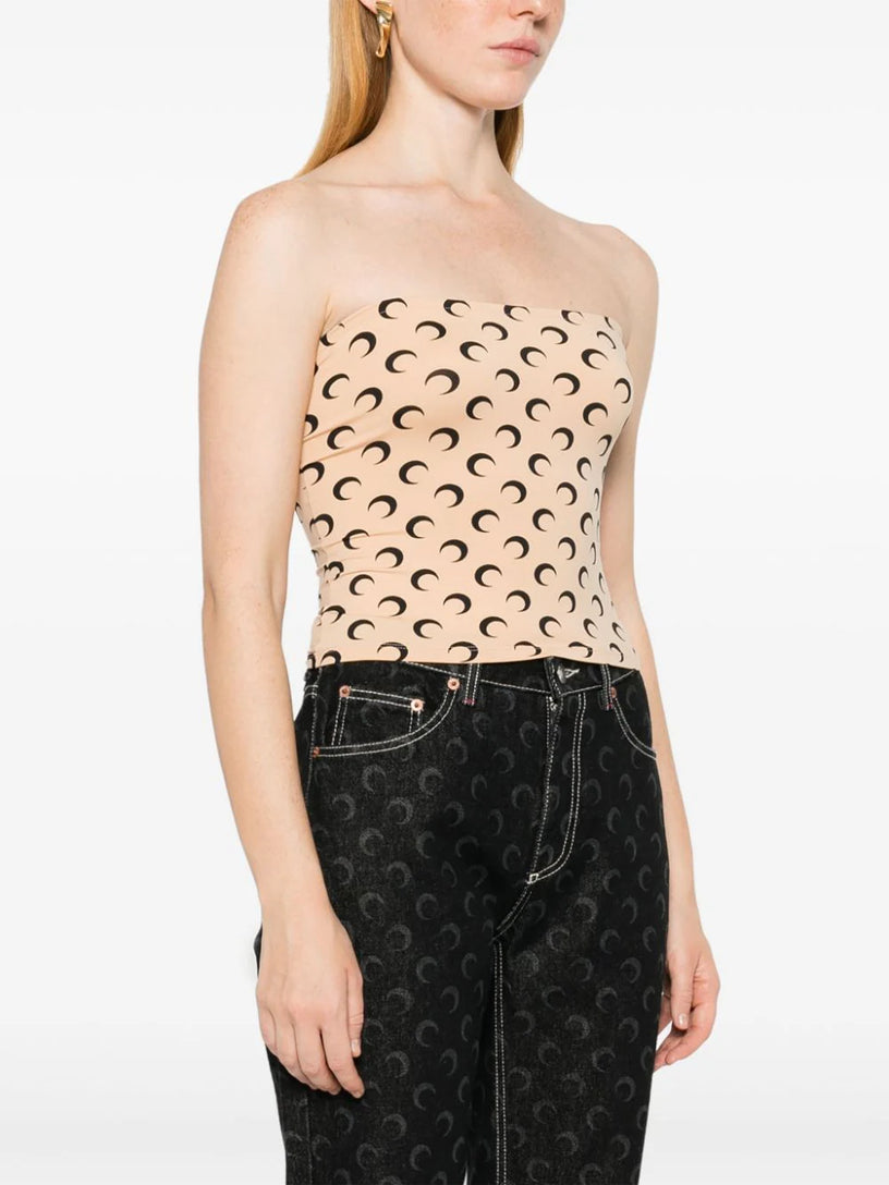 Moon printed second skin tube top