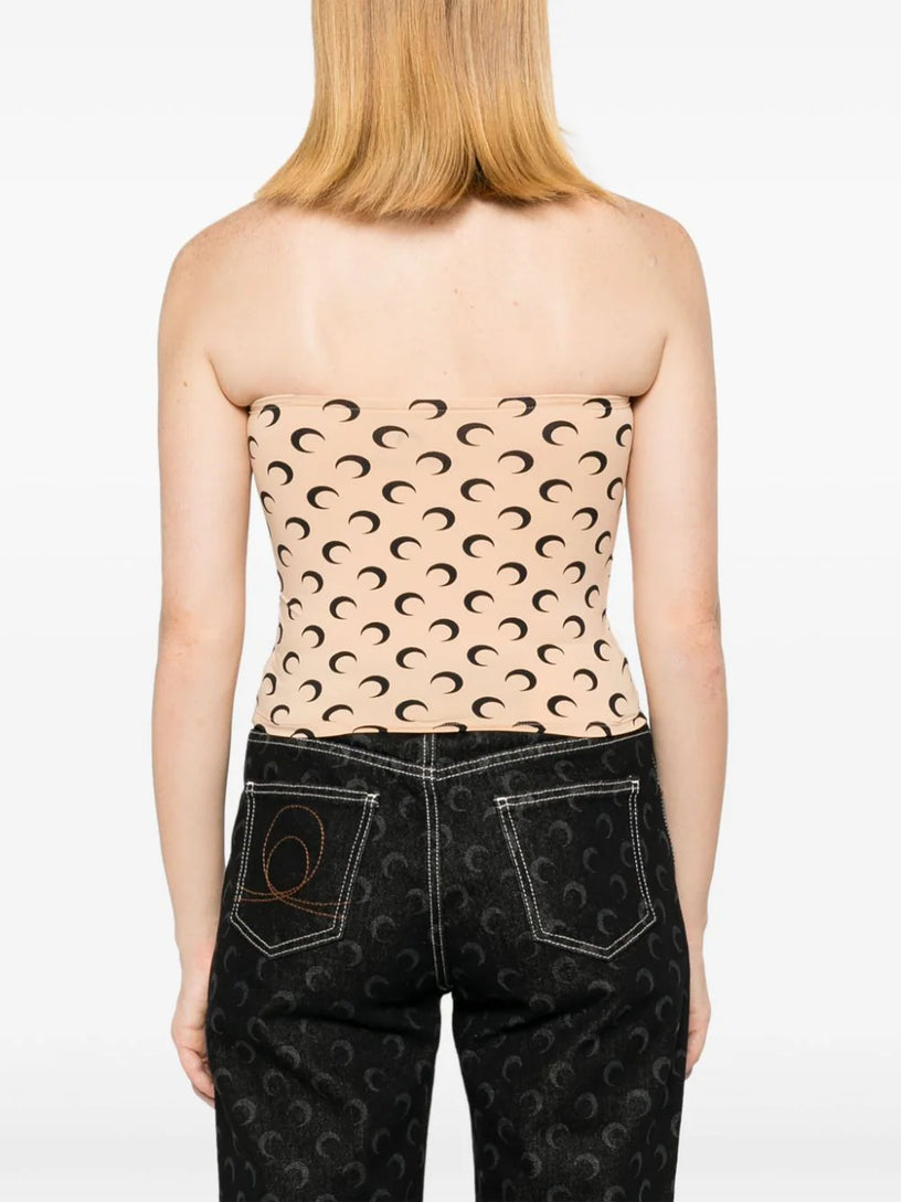 Moon printed second skin tube top