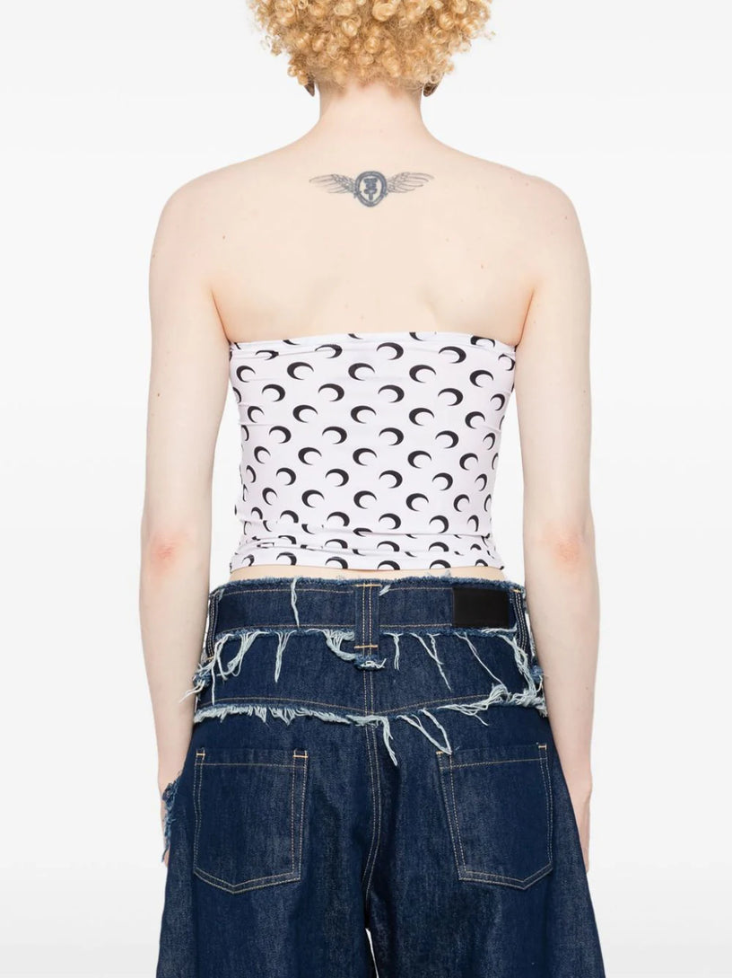 Moon printed second skin tube top