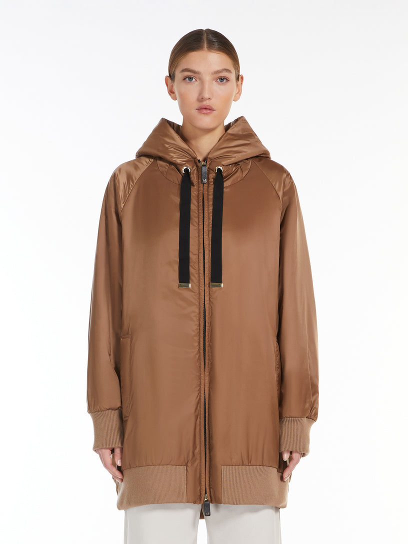 Parka with hood in water-repellent canvas