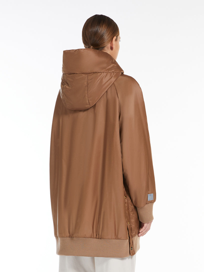 Parka with hood in water-repellent canvas