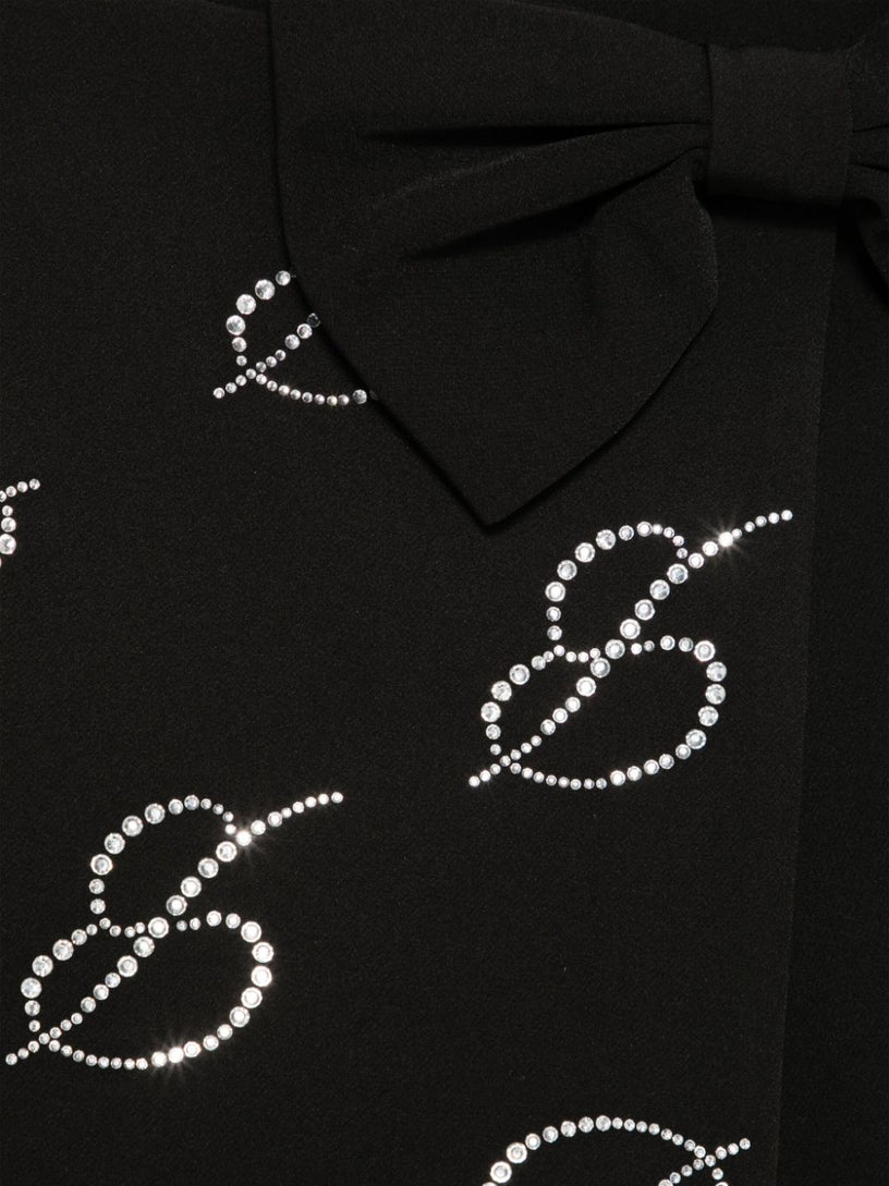 Skirt-trousers with bow and rhinestones