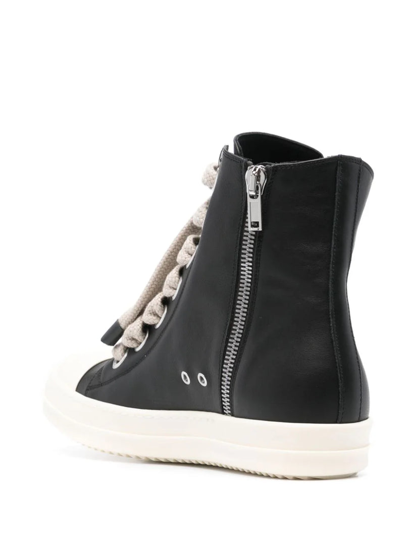 Jumbolaced sneakers in black/pearl/milk grain calf leather