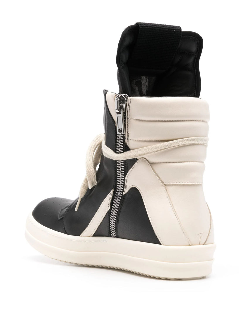 Geobasket in black/milk calf leather