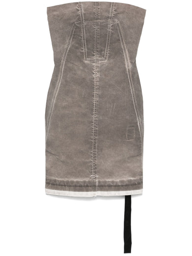 Splintered denim bustier dress