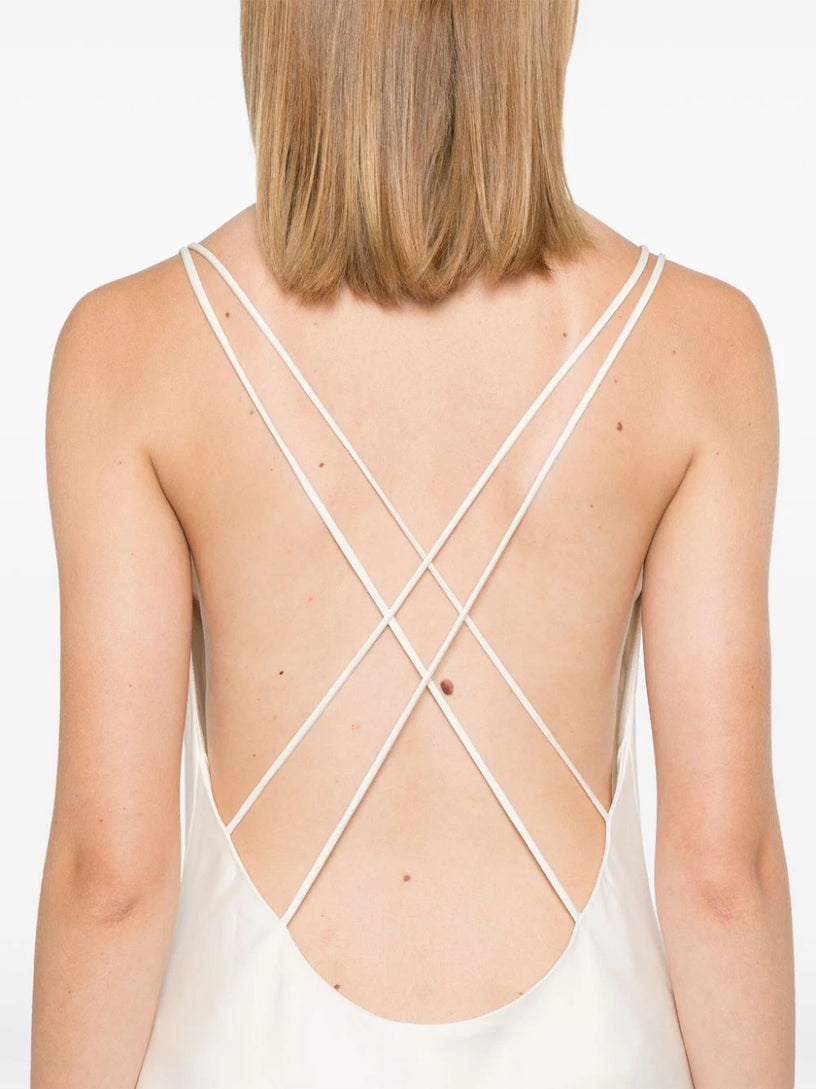 Satin midi slip dress