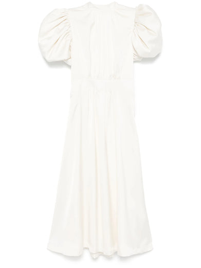 Satin puff midi dress