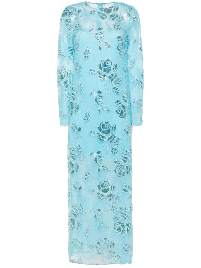 Beaded midi dress blue