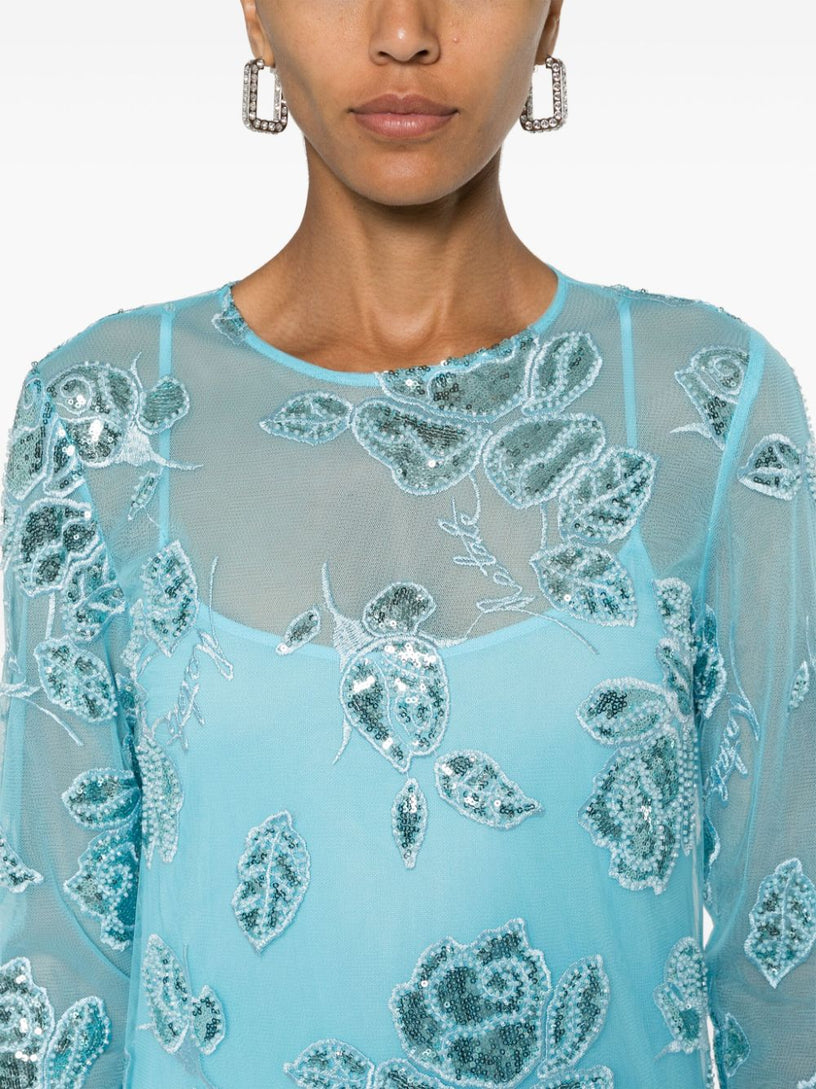 Beaded midi dress blue ROTATE Azzurro | Grifo210 Beaded midi dress blue ROTATE Azzurro | Grifo210