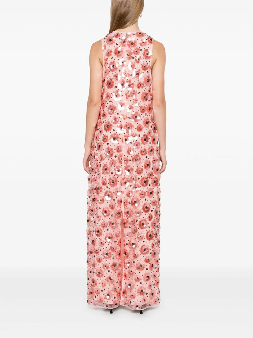 Flower sequins maxi dress