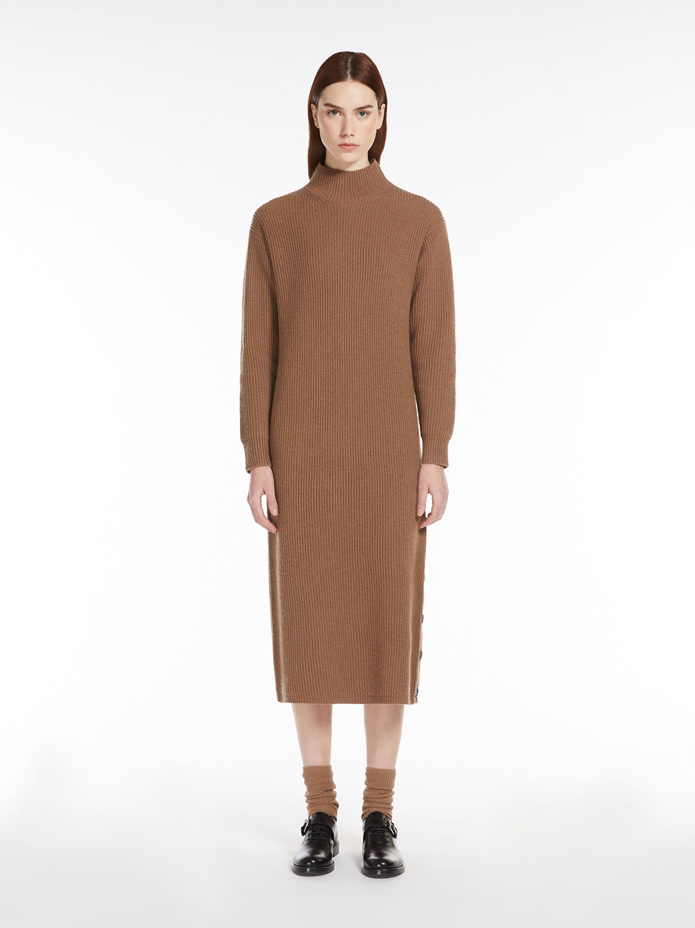Vincita turtleneck dress in wool and cashmere