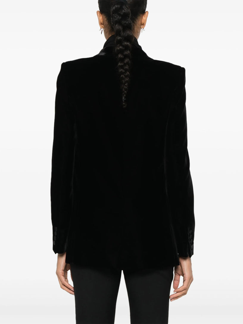 Single-breasted velvet tuxedo jacket