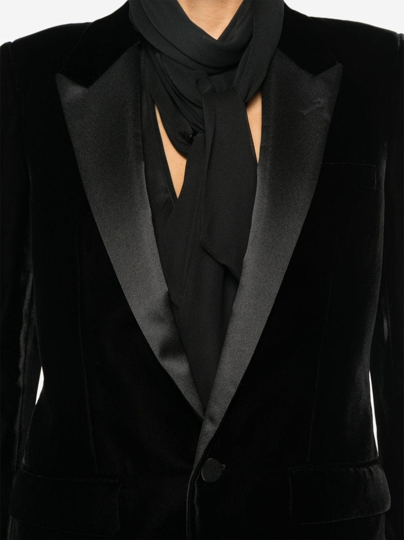 Single-breasted velvet tuxedo jacket