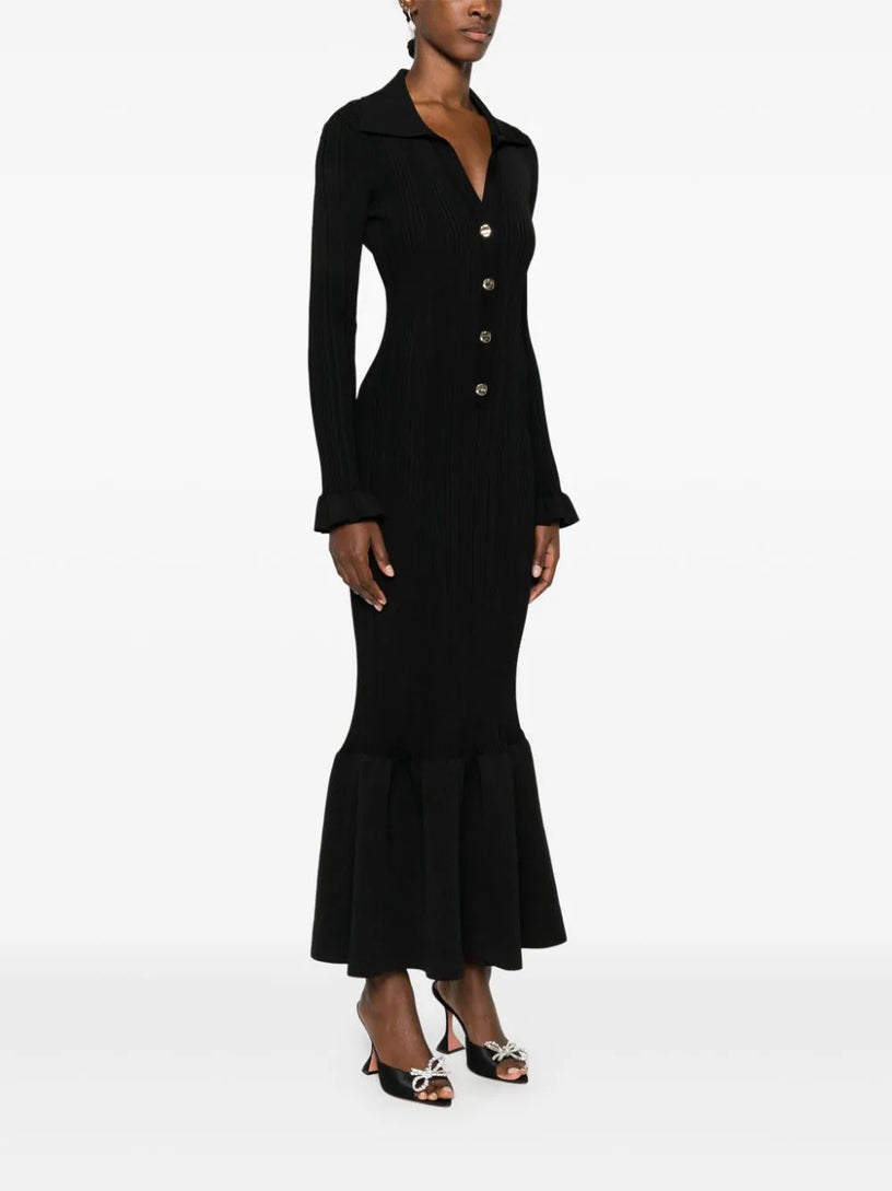 Ribbed knit midi dress