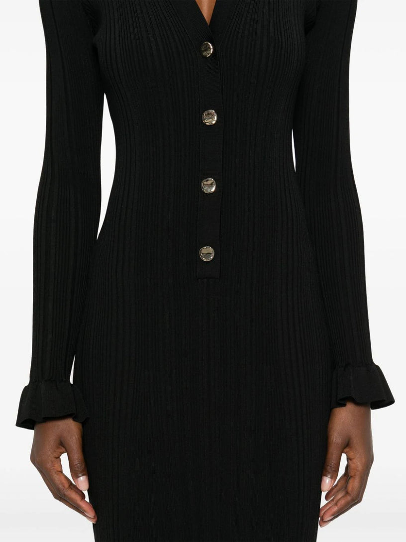 Ribbed knit midi dress