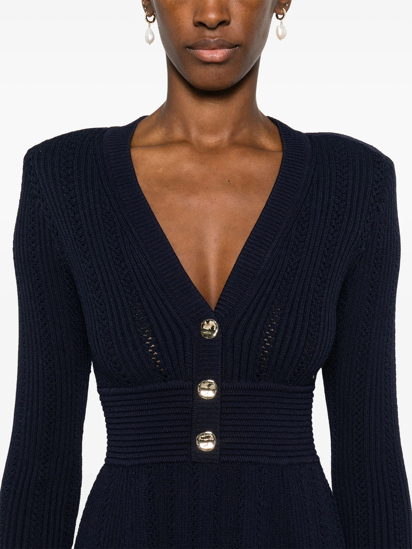 Pointelle knit midi dress SELF PORTRAIT Blu | Grifo210