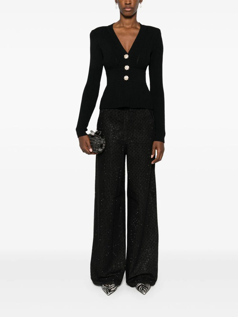 Pointelle knit top