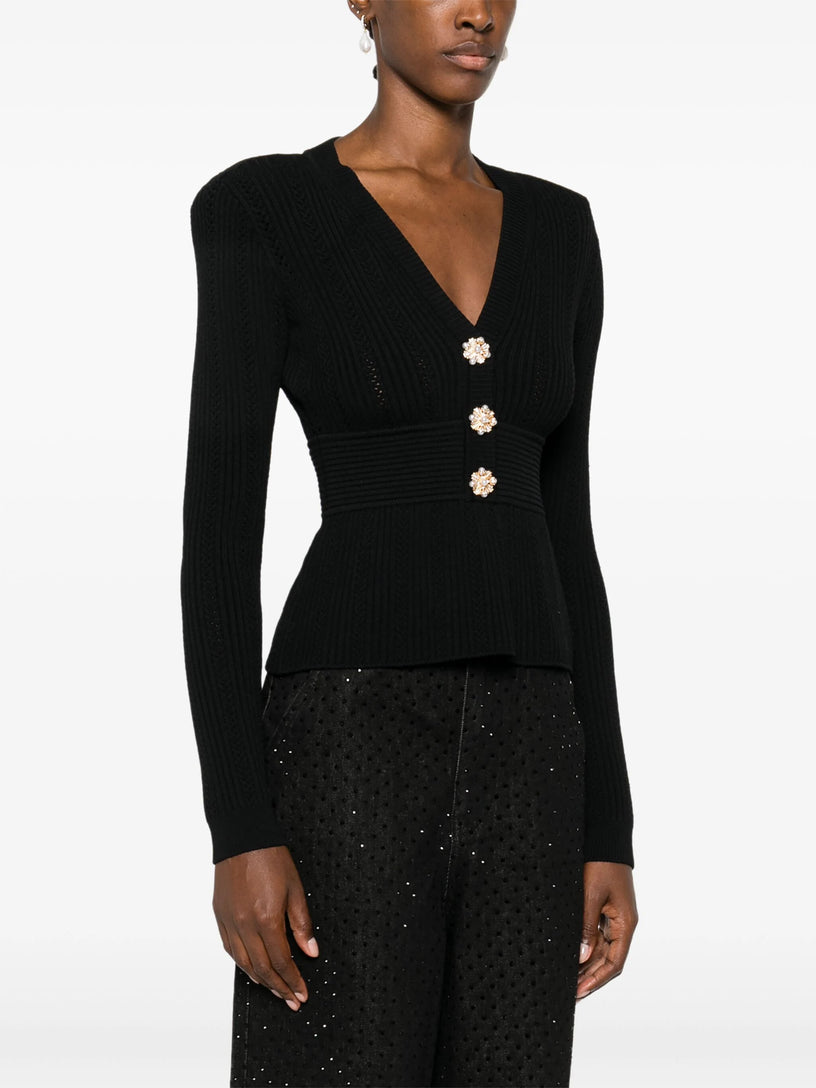 Pointelle knit top