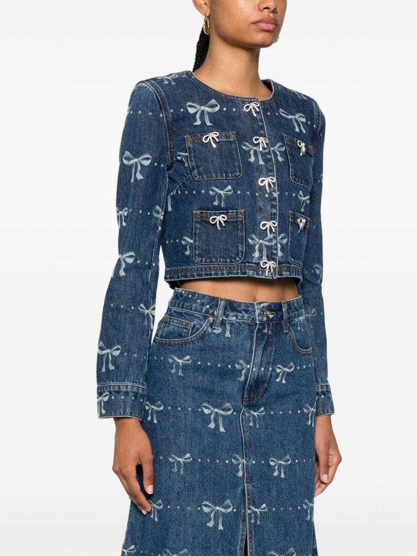 Bow denim jacket