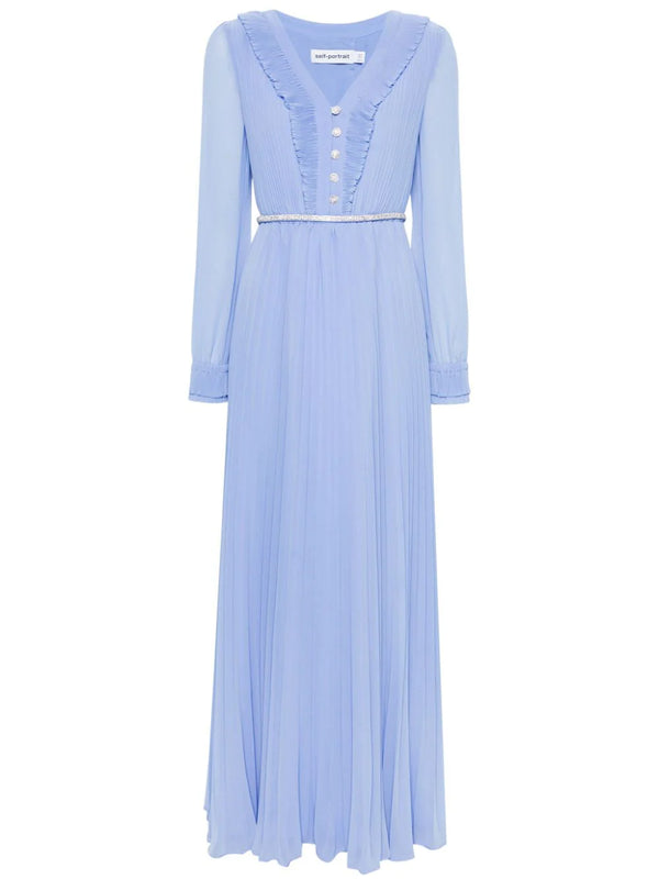 Chiffon Maxi Dress SELF PORTRAIT Blu