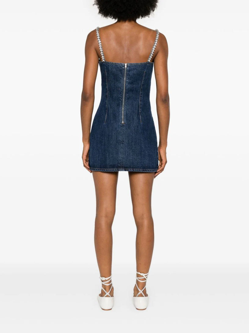 Diamante denim mini dress