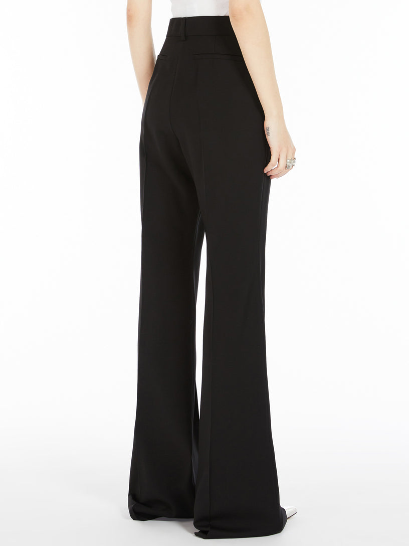Flared trousers in stretch wool