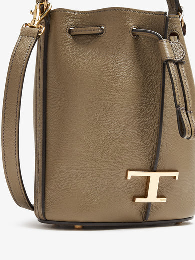 Micro Timeless Bucket Bag in leather