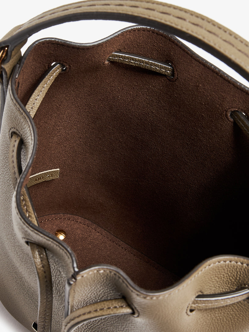 Micro Timeless Bucket Bag in leather