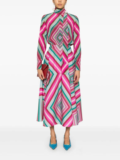 Cotton midi skirt