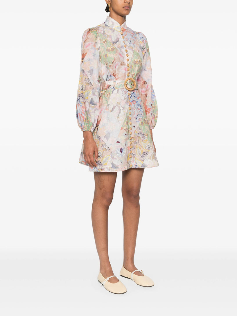 illustration belted mini dress Illustration Belted Mini Dress ZIMMERMANN Multicolor