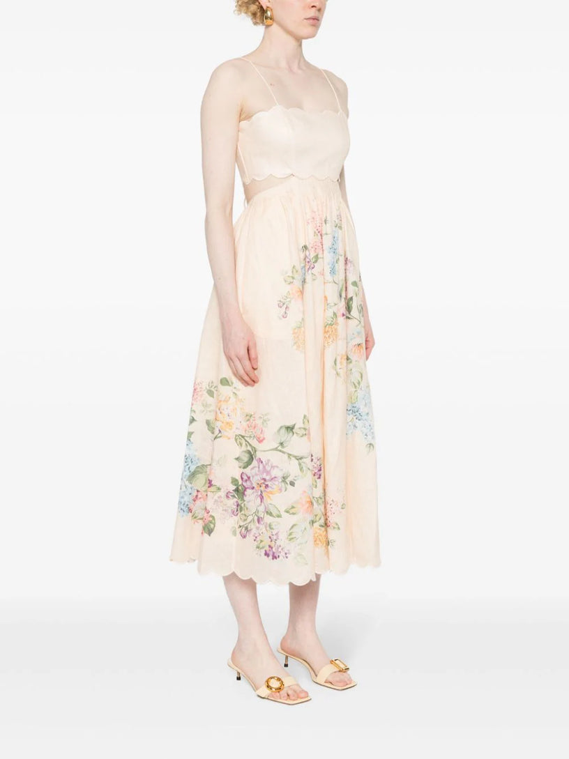 Halliday scallop midi dress ZIMMERMANN Rosa