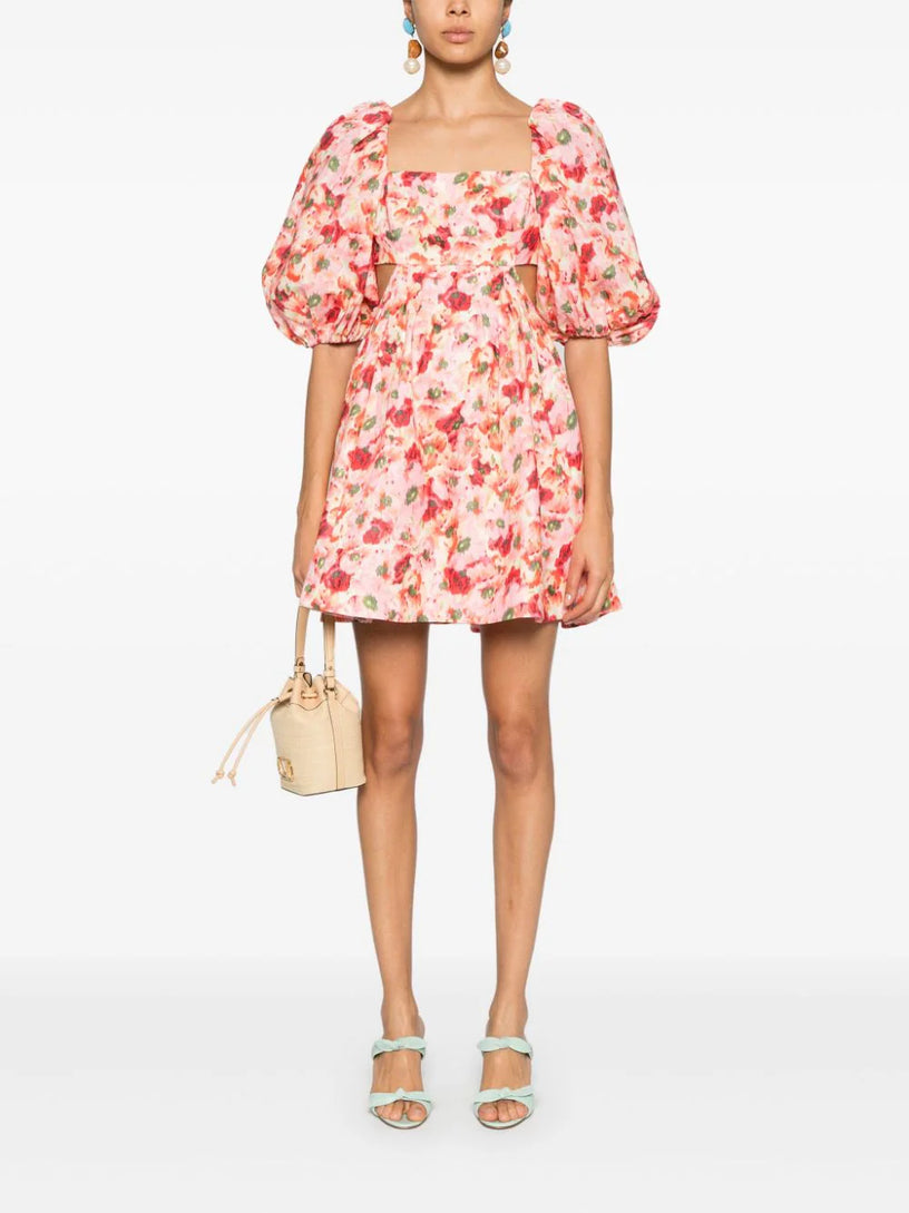 zimmermann rosa cut-out mini dress Zimmermann Rosa Cutout Embroidered Ramie Mini Dress In White