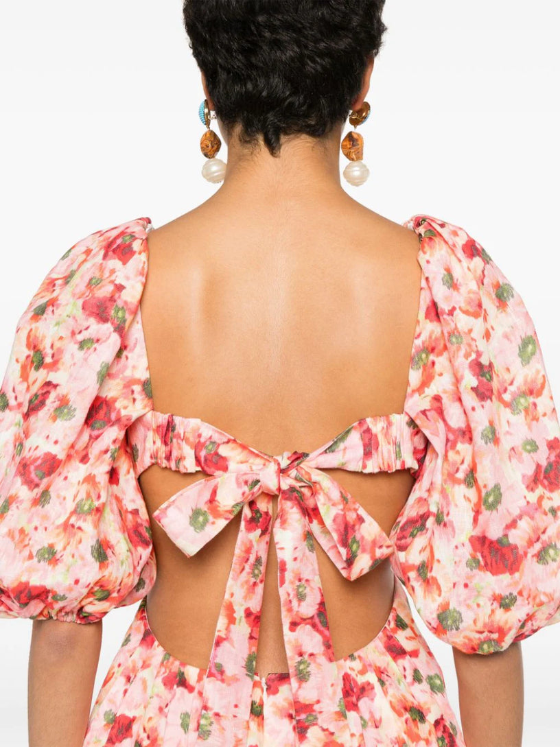 zimmermann rosa cut out mini dress ZIMMERMANN Rosa Cut-Out Linen Mini Dress