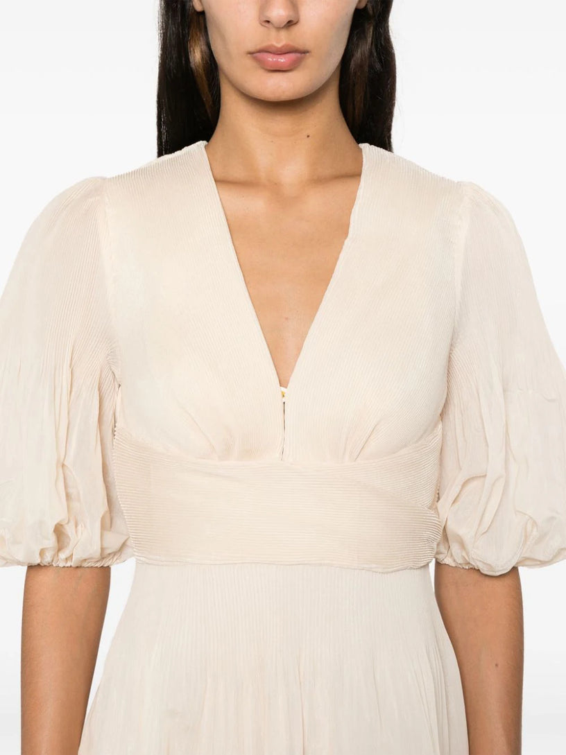 pleated frill midi dress zimmermann Pleated Midi Dress ZIMMERMANN Bianco