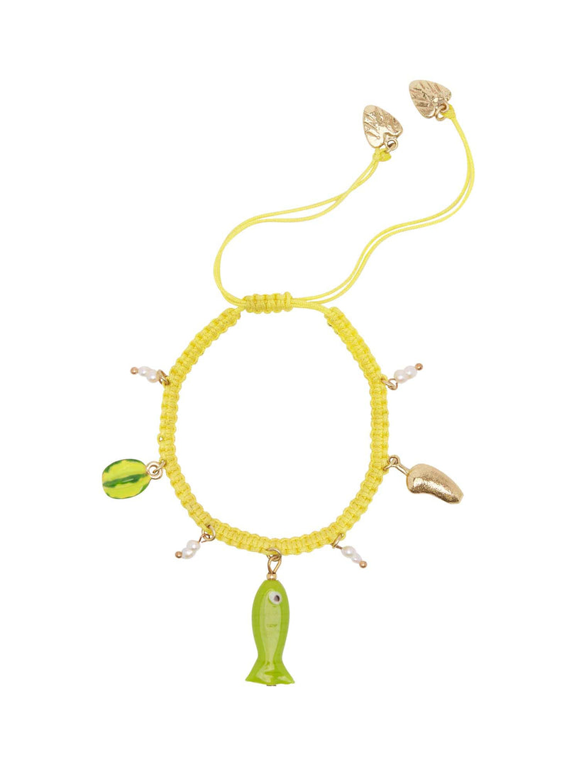 Tesori Macrame fish charm bracelet