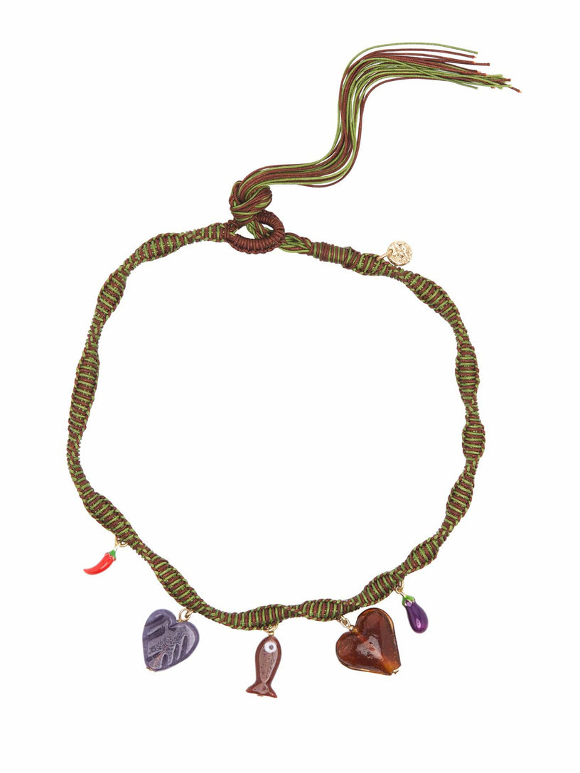 Tesori Verde Macrame Necklace