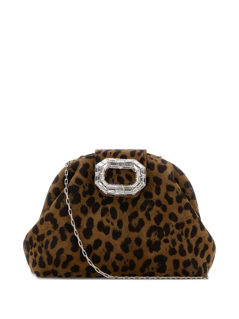 Camelia Micro Clutch in leopard suede