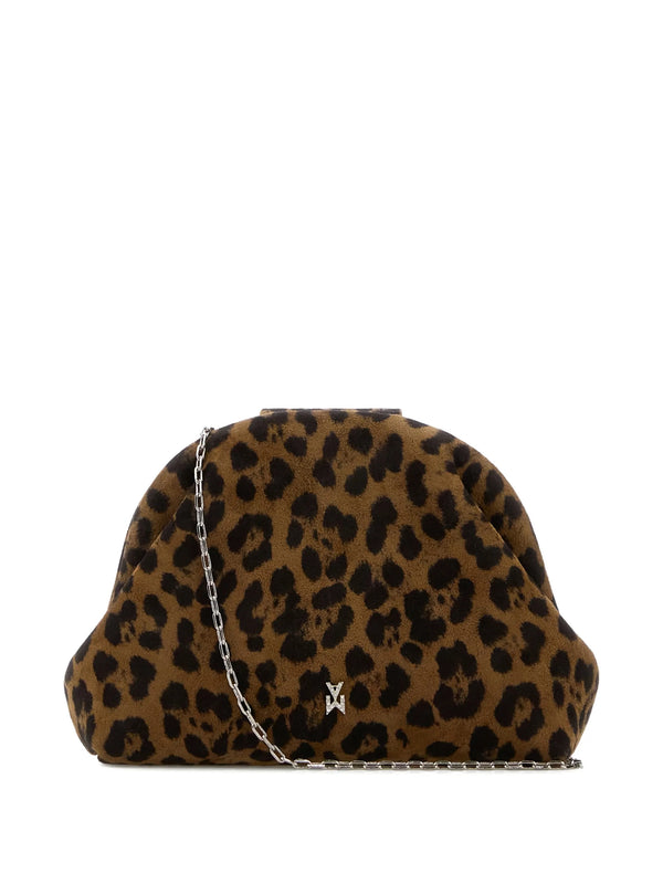 Camelia Micro Clutch in leopard suede