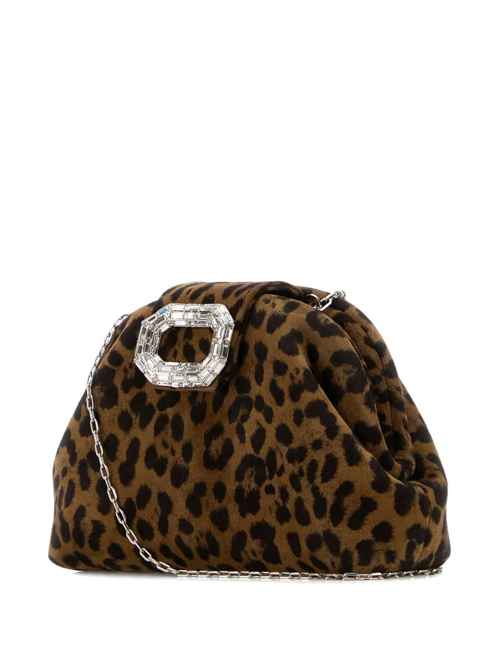 Camelia Micro Clutch in leopard suede