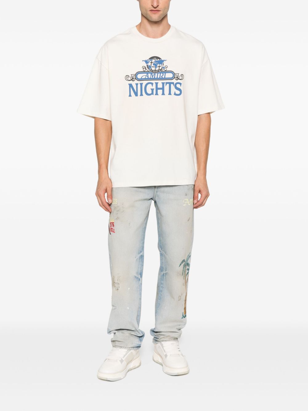 Amiri Night Oversized T-shirt AMIRI Bianco | Grifo210