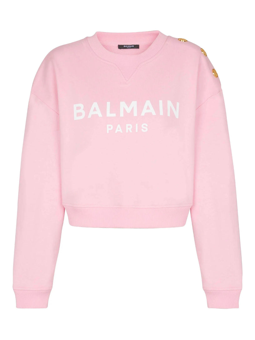 Felpa con stampa Balmain Paris BALMAIN Rosa Grifo210