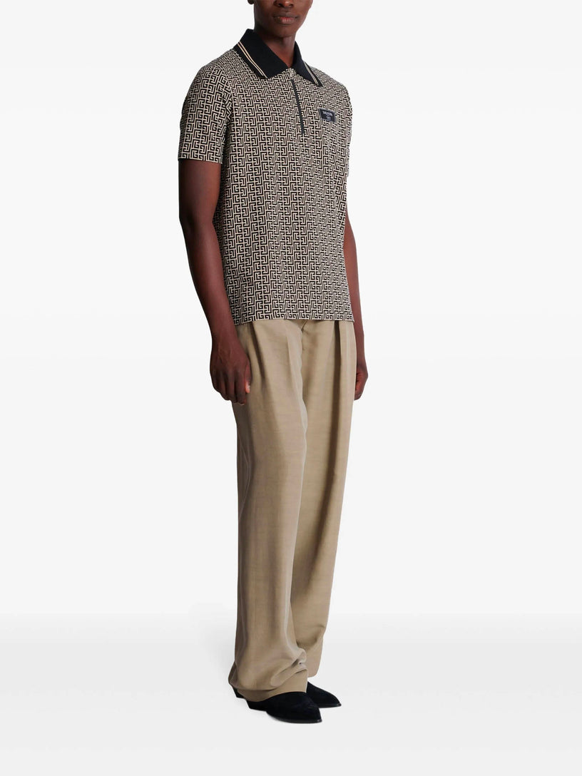 PB Labyrinth jacquard polo shirt