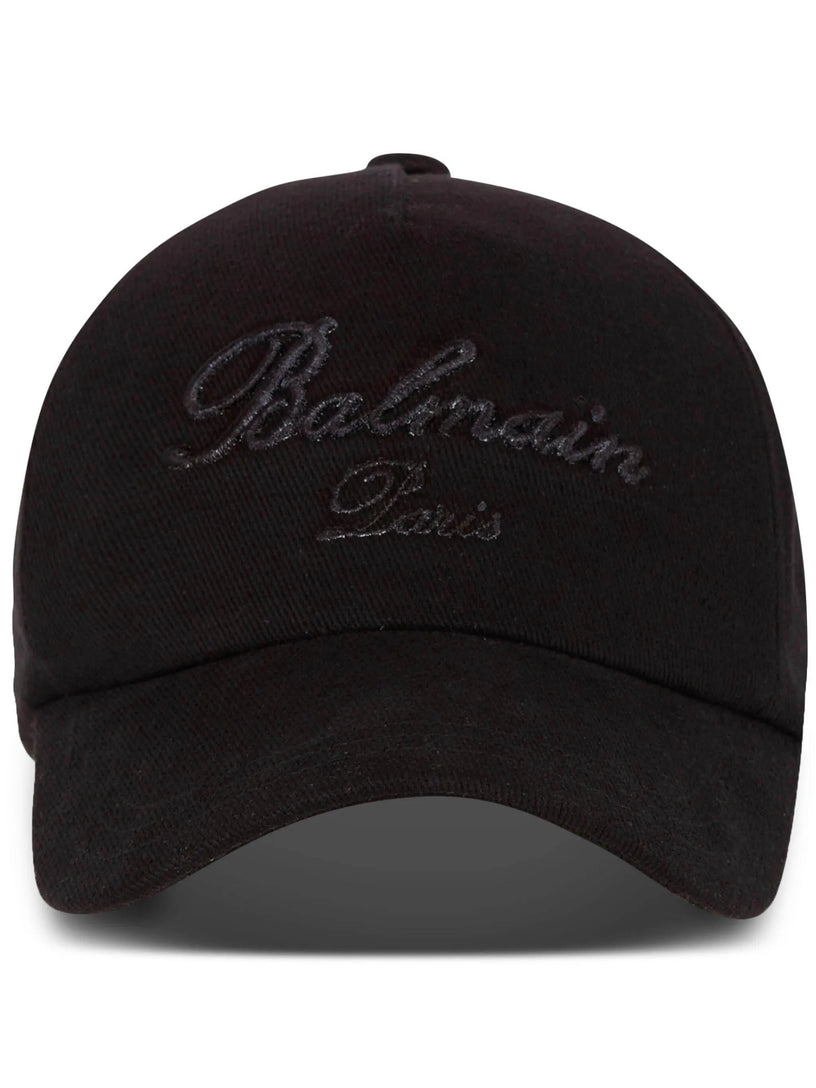 Baseball cap with Balmain Signature embroidery