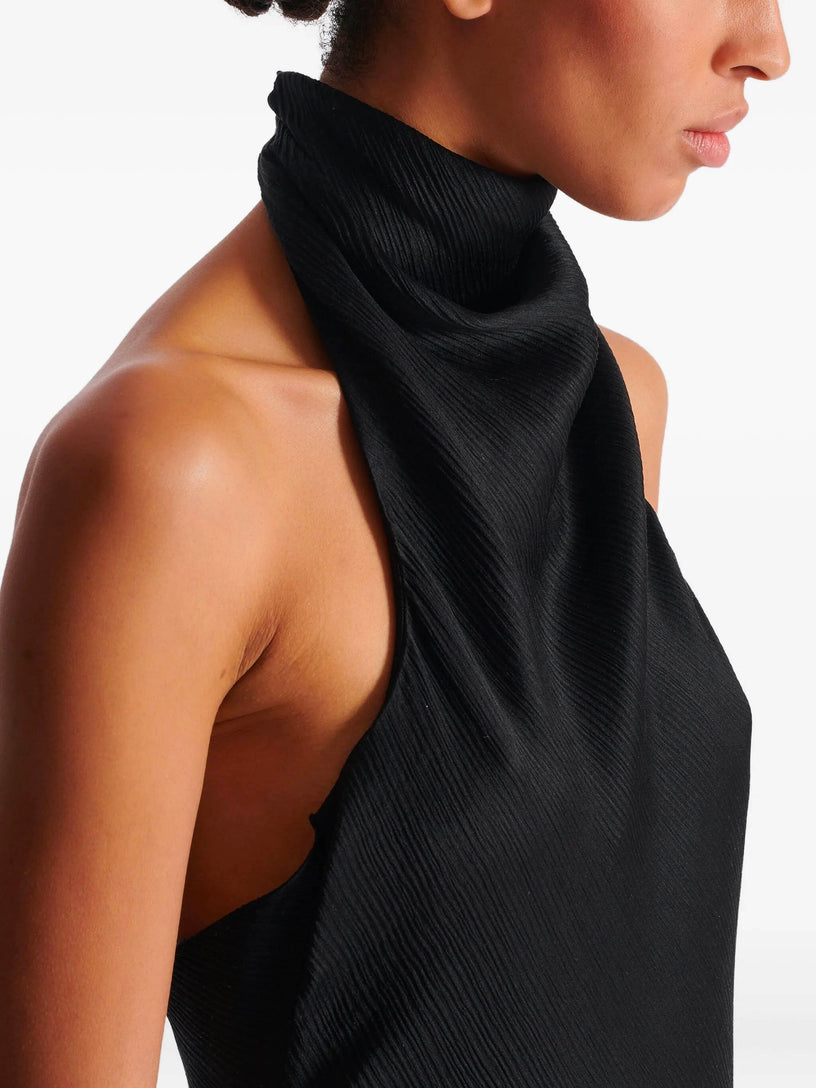 Backless crepe satin top