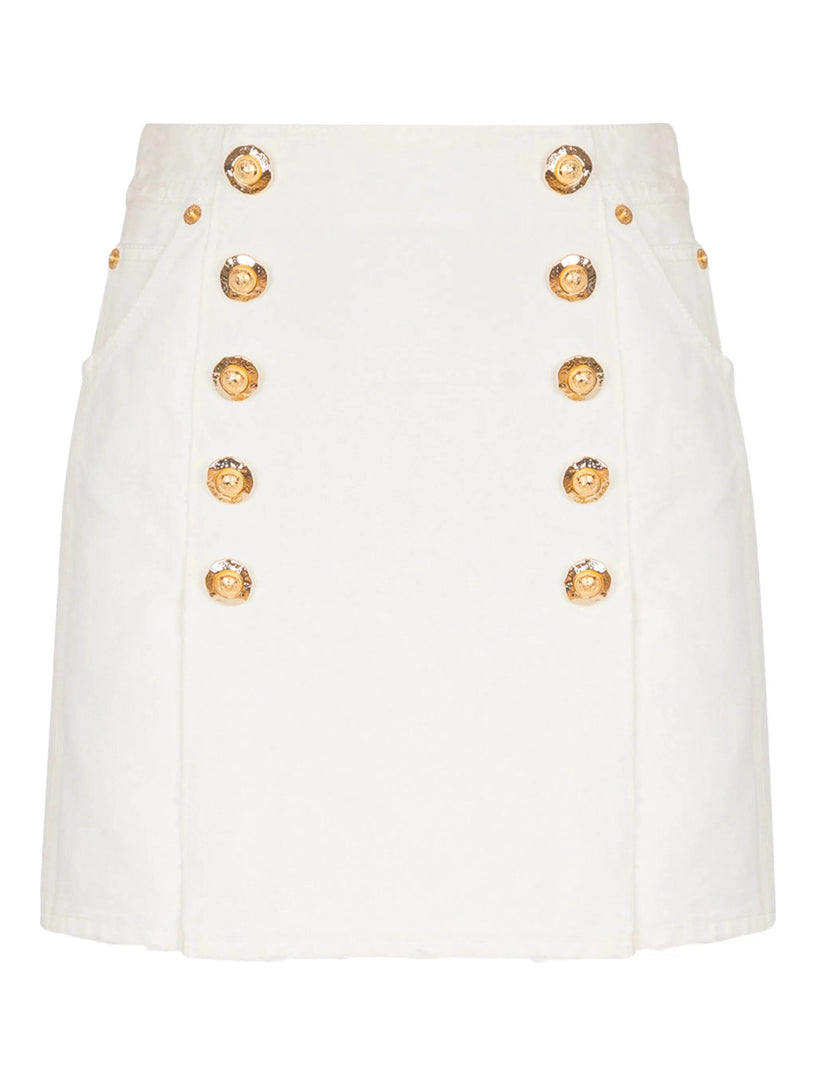 Short cotton canvas skirt