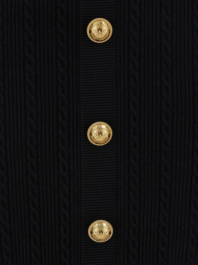 Cable-knit midi skirt