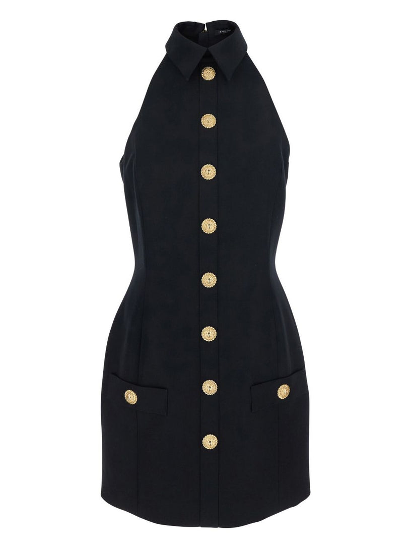 Dress with gold-tone buttons BALMAIN Nero | Grifo210 Dress with gold-tone buttons BALMAIN Nero | Grifo210