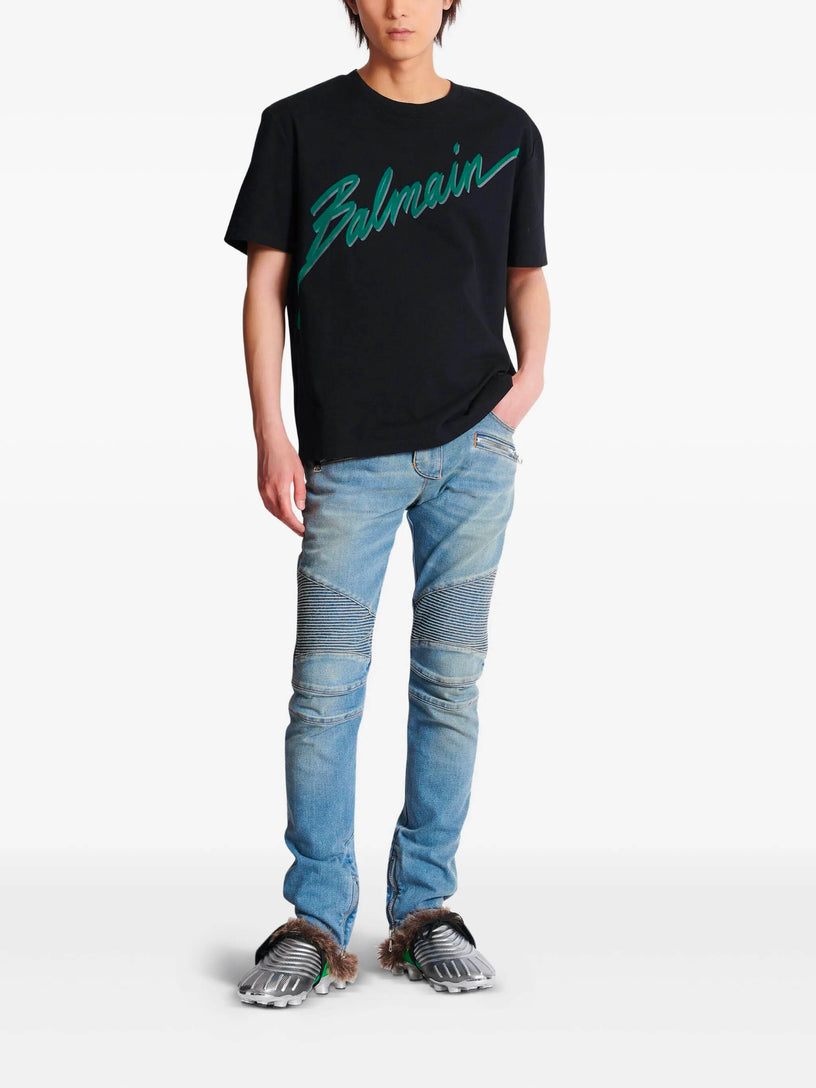 Balmain Lettre flocked T-shirt