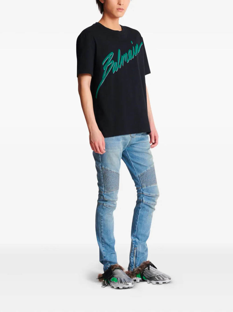 Balmain Lettre flocked T-shirt